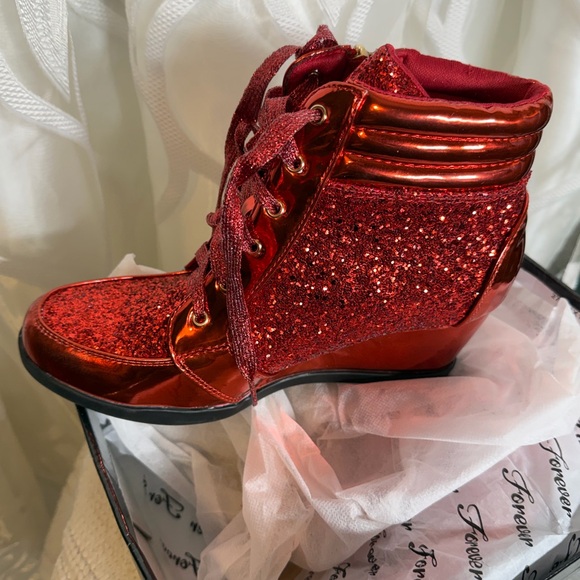 Forever 21 Shoes - Forever 21 Women's Red Glitter Sneakers     (LEAVING SOON)